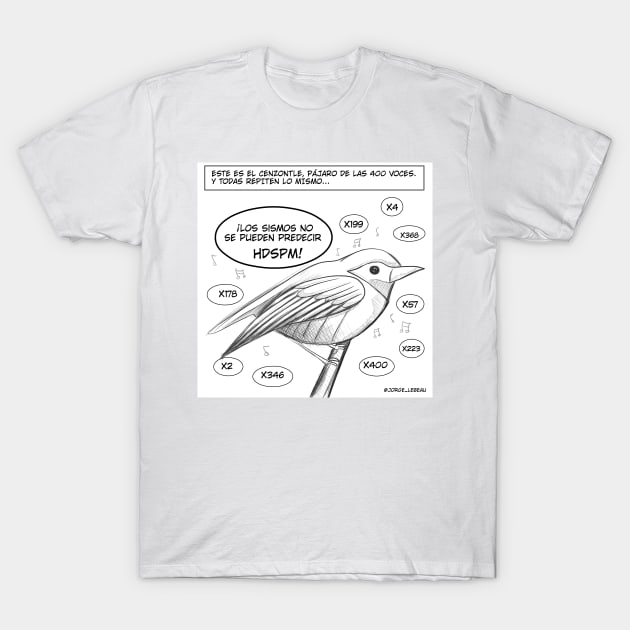 cenzontle the over voiced bird in comic strip T-Shirt by jorge_lebeau